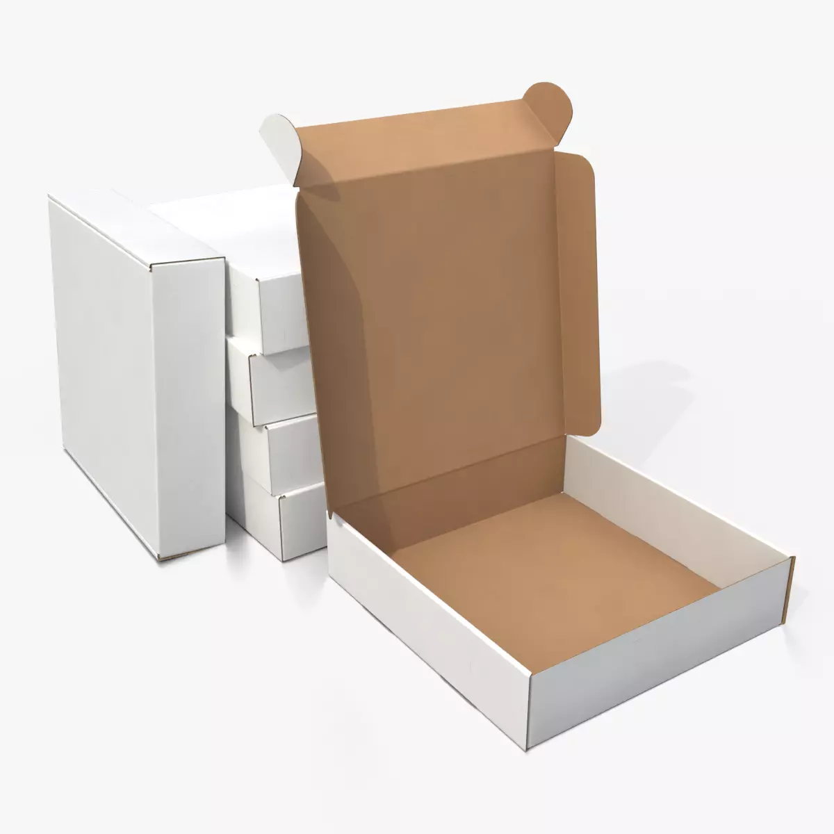 Mailer Box - Flat White Low-poly 3D model