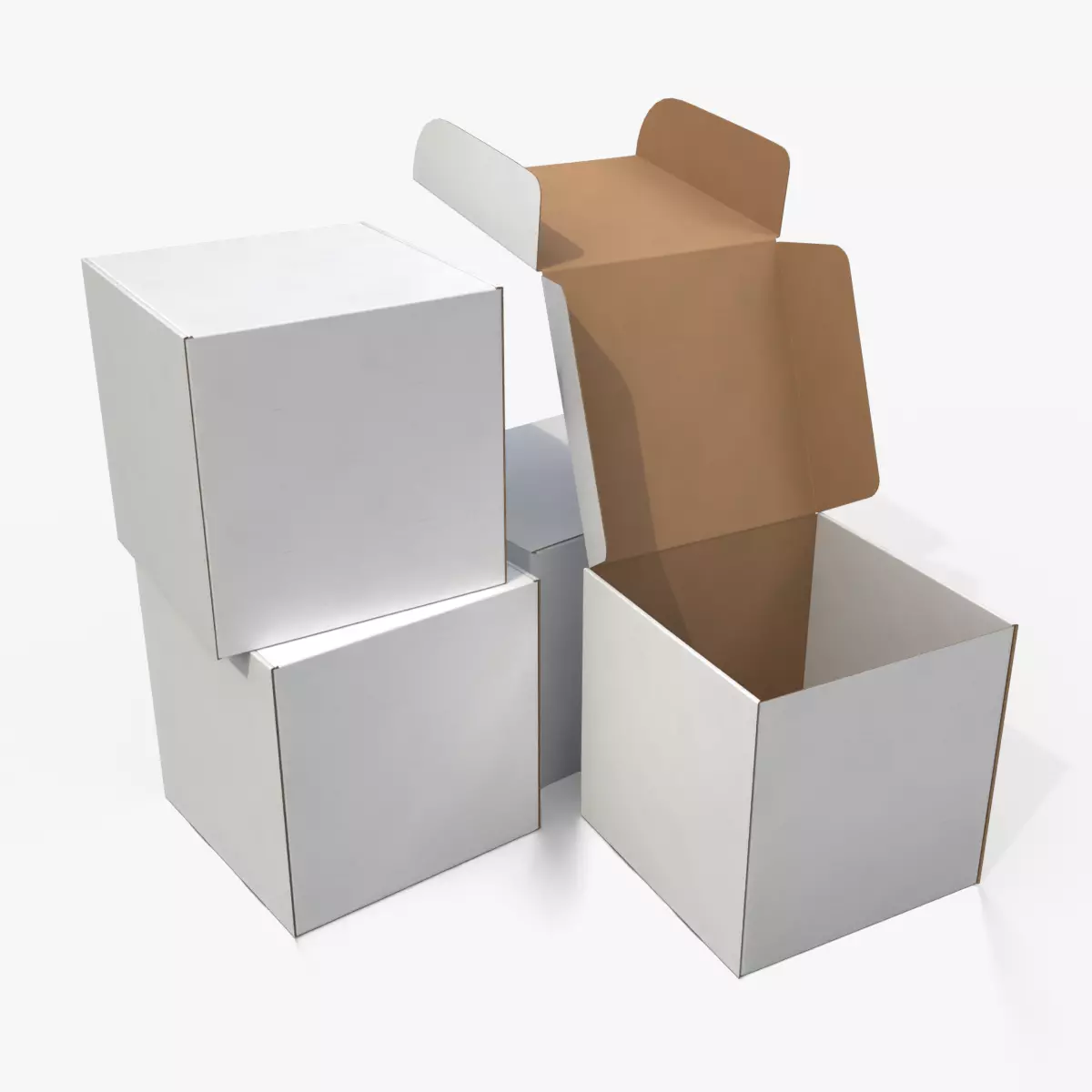 Mailer Box - Cube White Low-poly 3D model