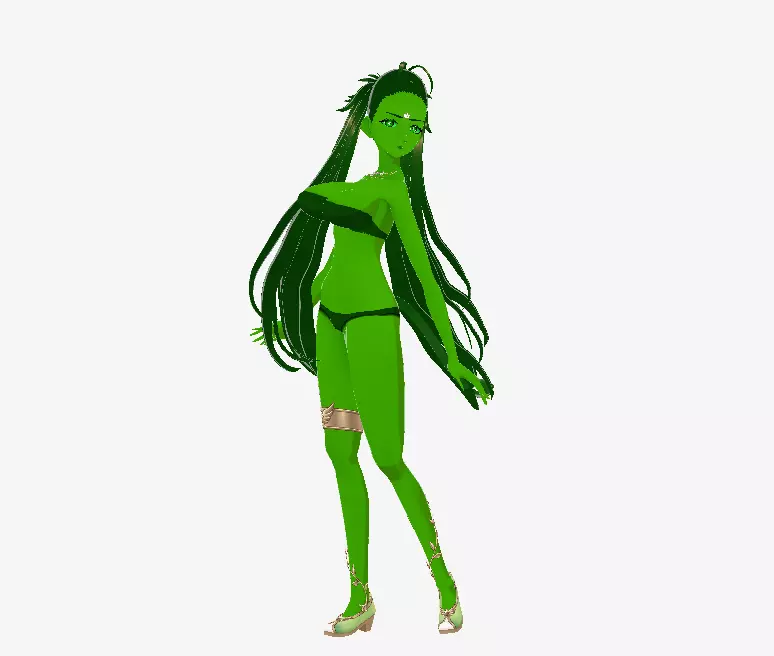 Sylvana - Green Forest Queen Anime Character Low-poly 3D model