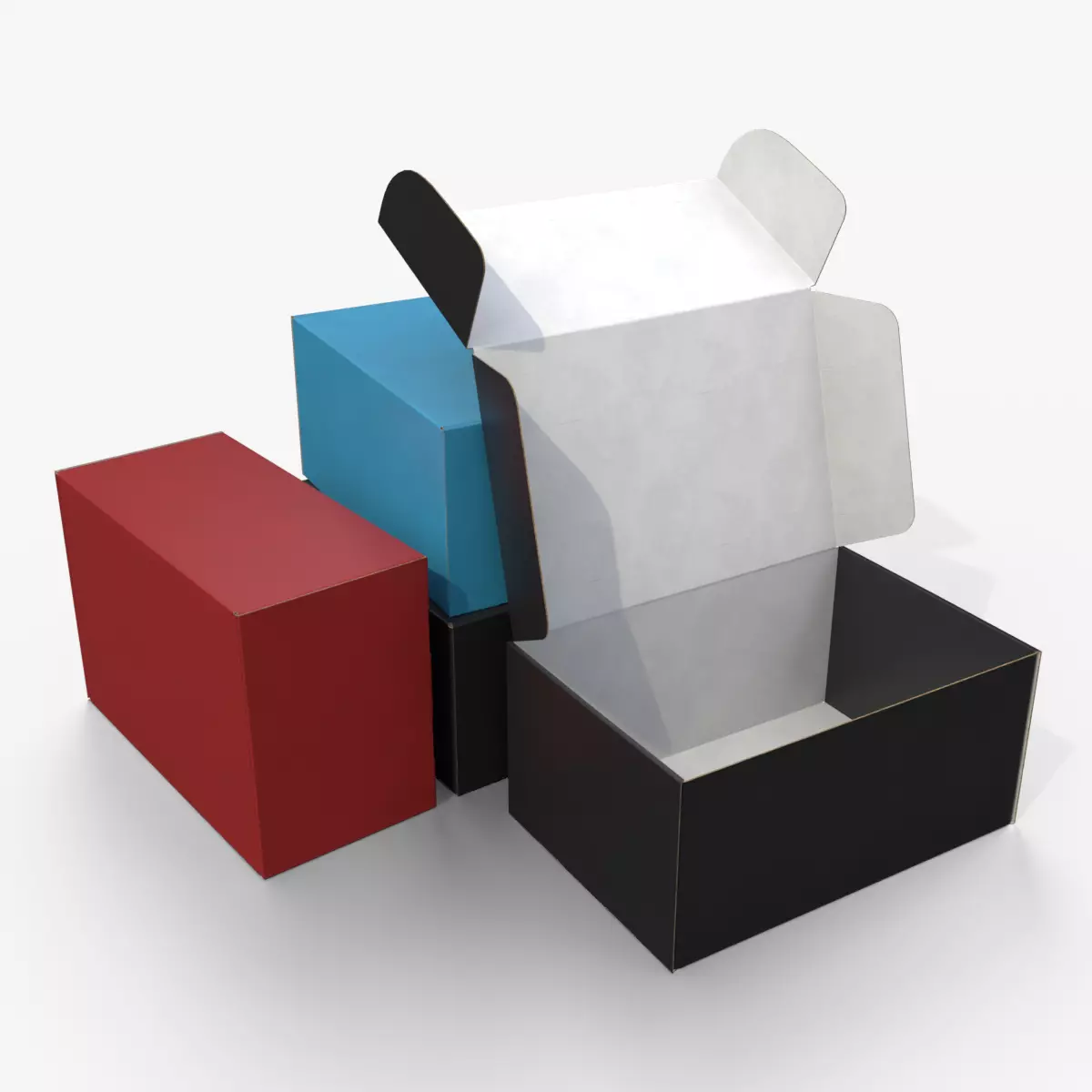 Mailer Box - Rectangular Colored Low-poly 3D model