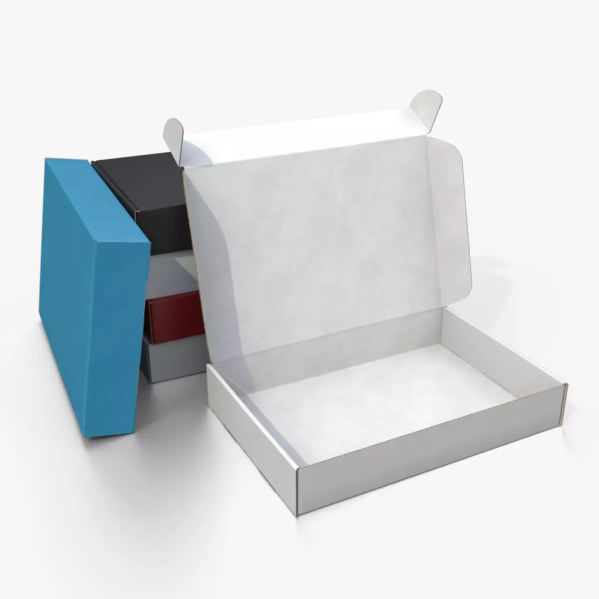 Mailer Box - Flat Rectangular Colored Low-poly 3D model