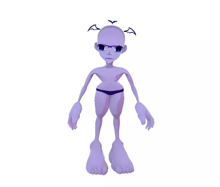 Zorgon - Blue Cave Monster with Big Eyes Low-poly 3D model