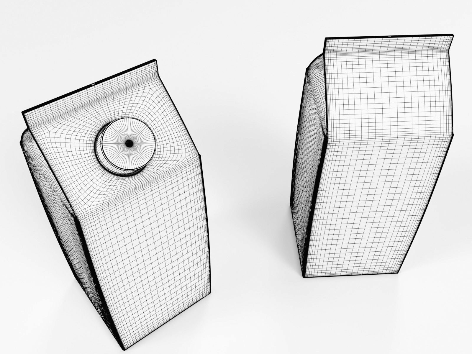 Milk carton and Juice carton with plastic cap 3D model_3