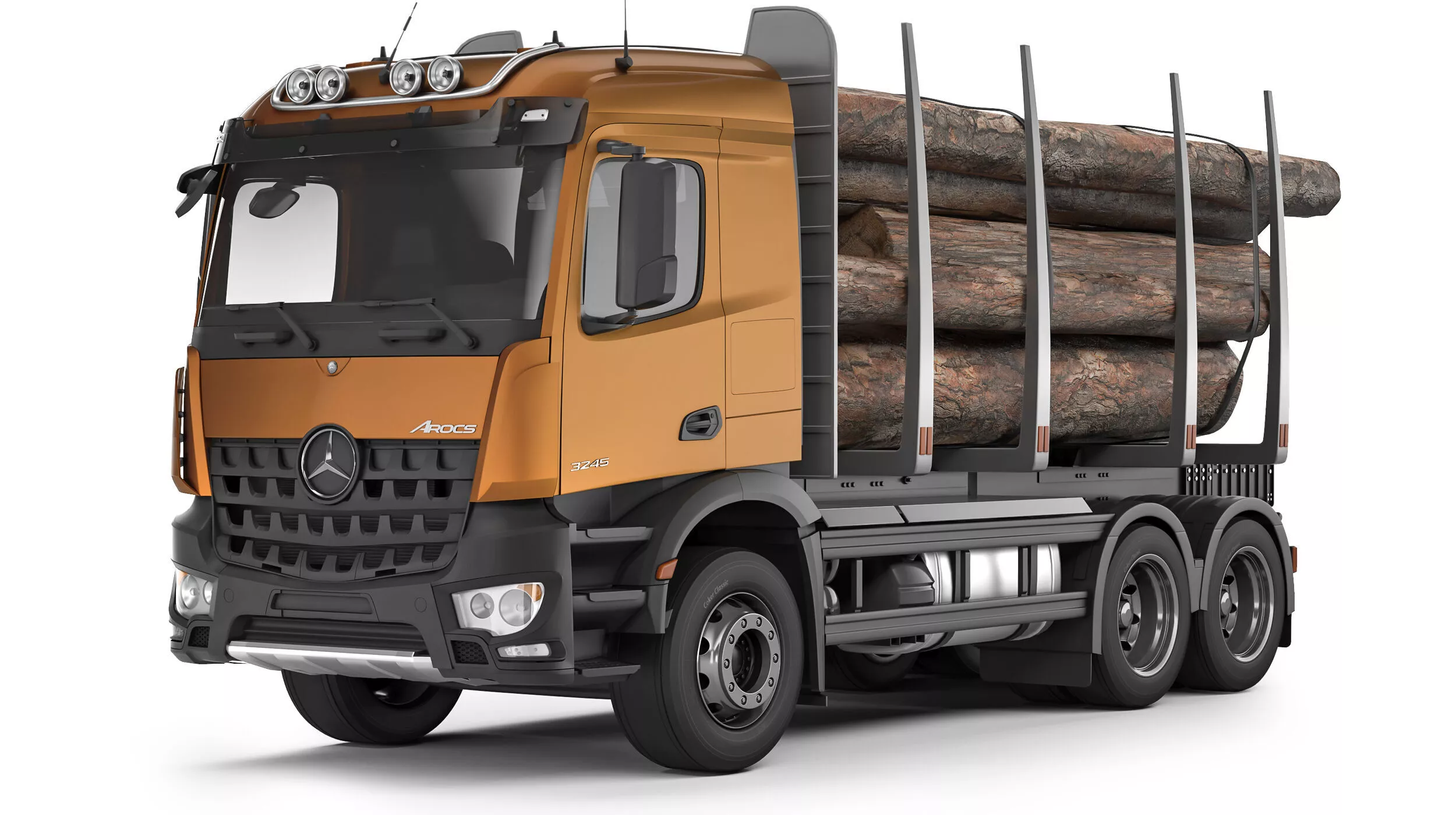 Mercedes-Benz Arocs 3245 timber logging truck 2023 3D model
