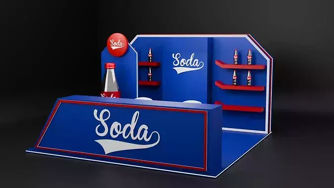 Beverage Exhibition Booth 3D Model