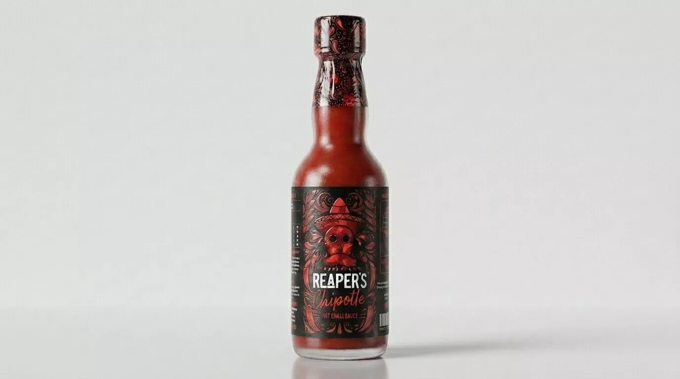 Hot Sauce Bottle 3D Model Blender Low Poly Realistic Chili Sauce Low-poly 3D model
