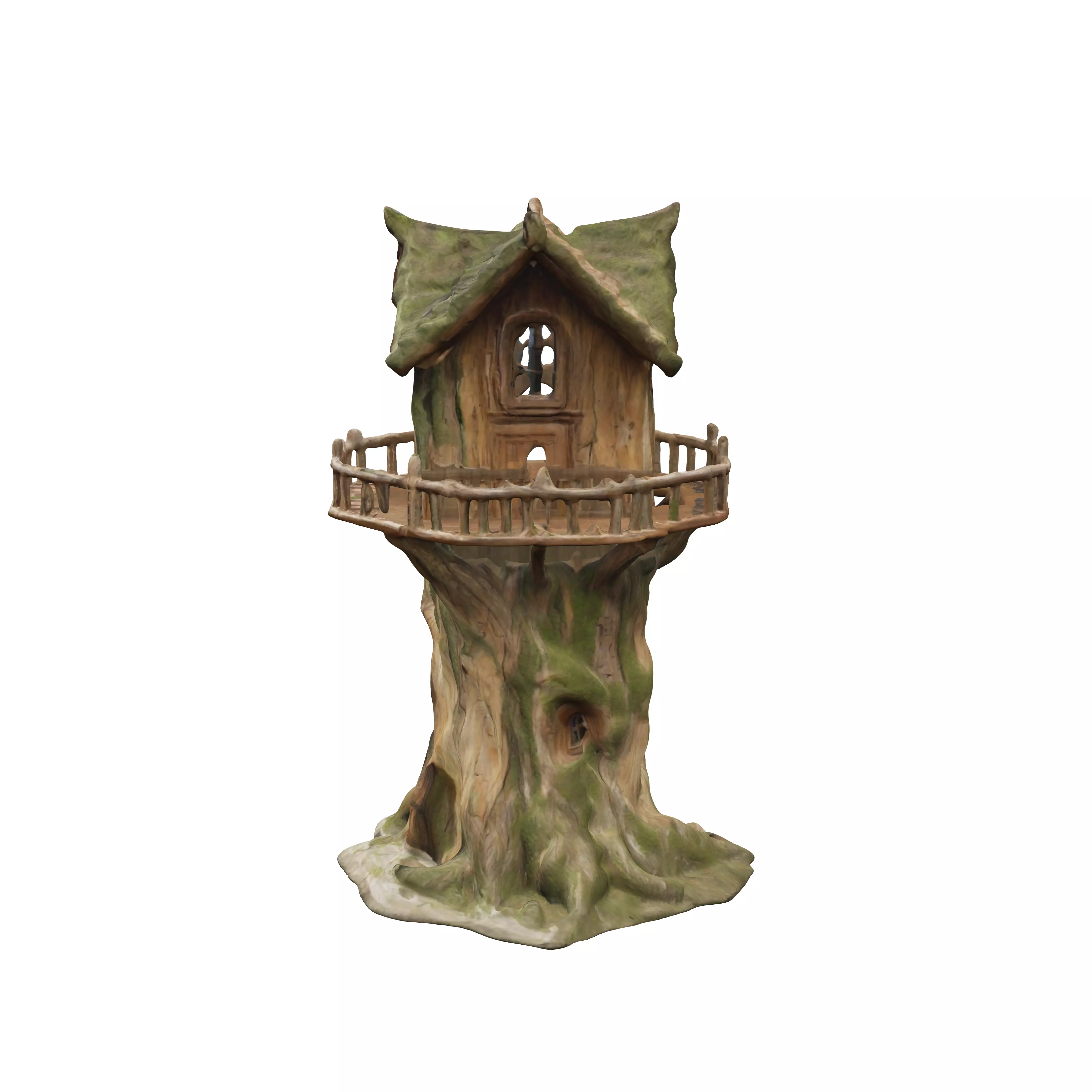 Design a realistic spacious house carved into a colossal tree... 3D model