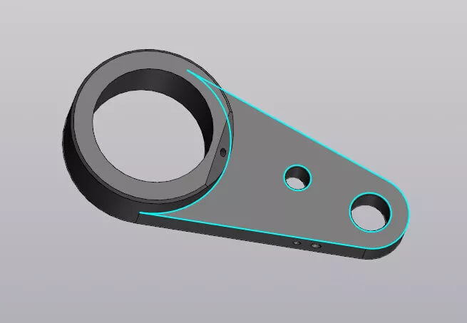 Mechanical Lever Arm with Bearing Eye - Machine Control Part 3D model