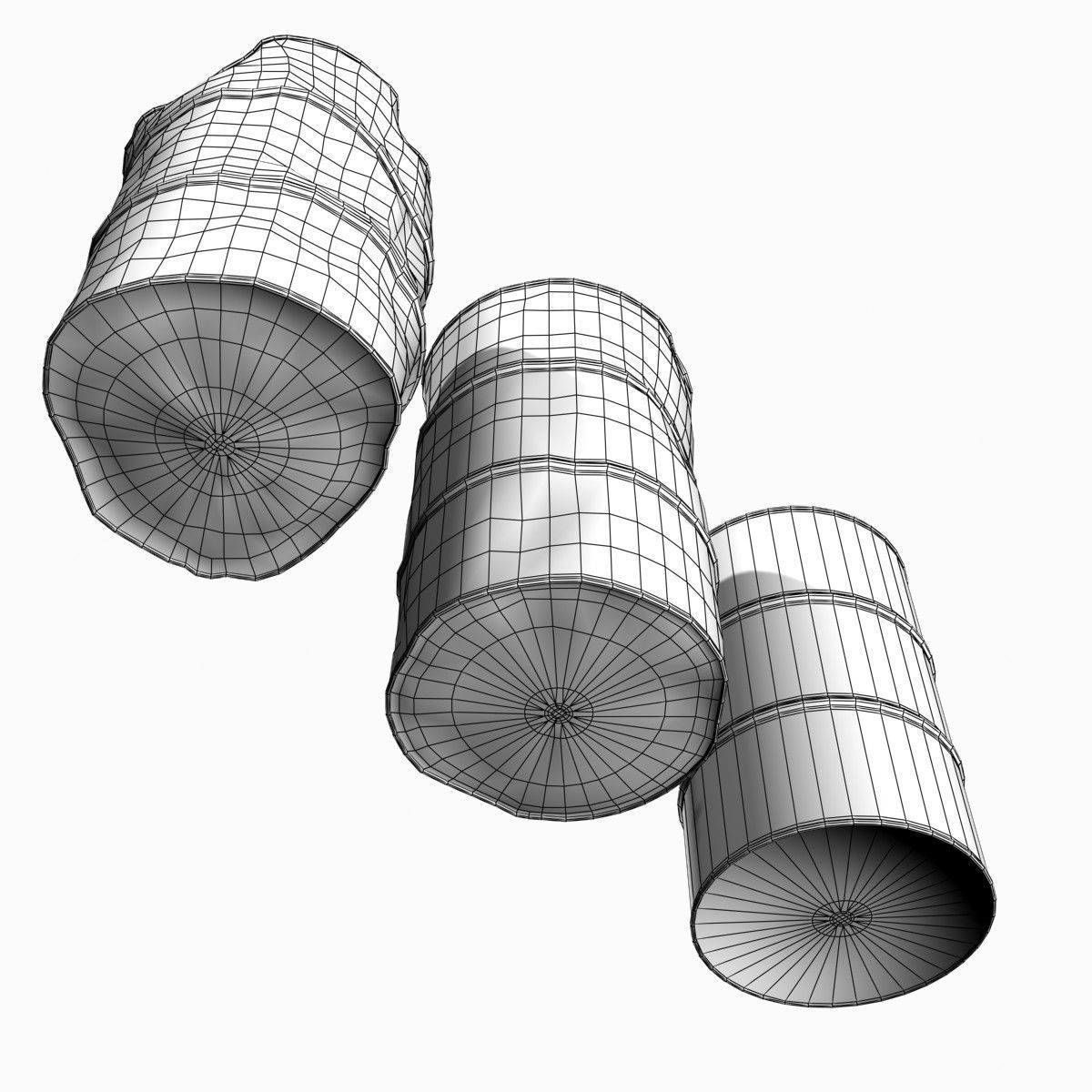Low Poly 55 Gallon Drums Low-poly 3D model_12