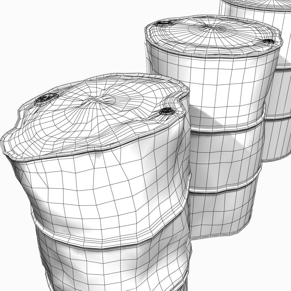 Low Poly 55 Gallon Drums Low-poly 3D model_15