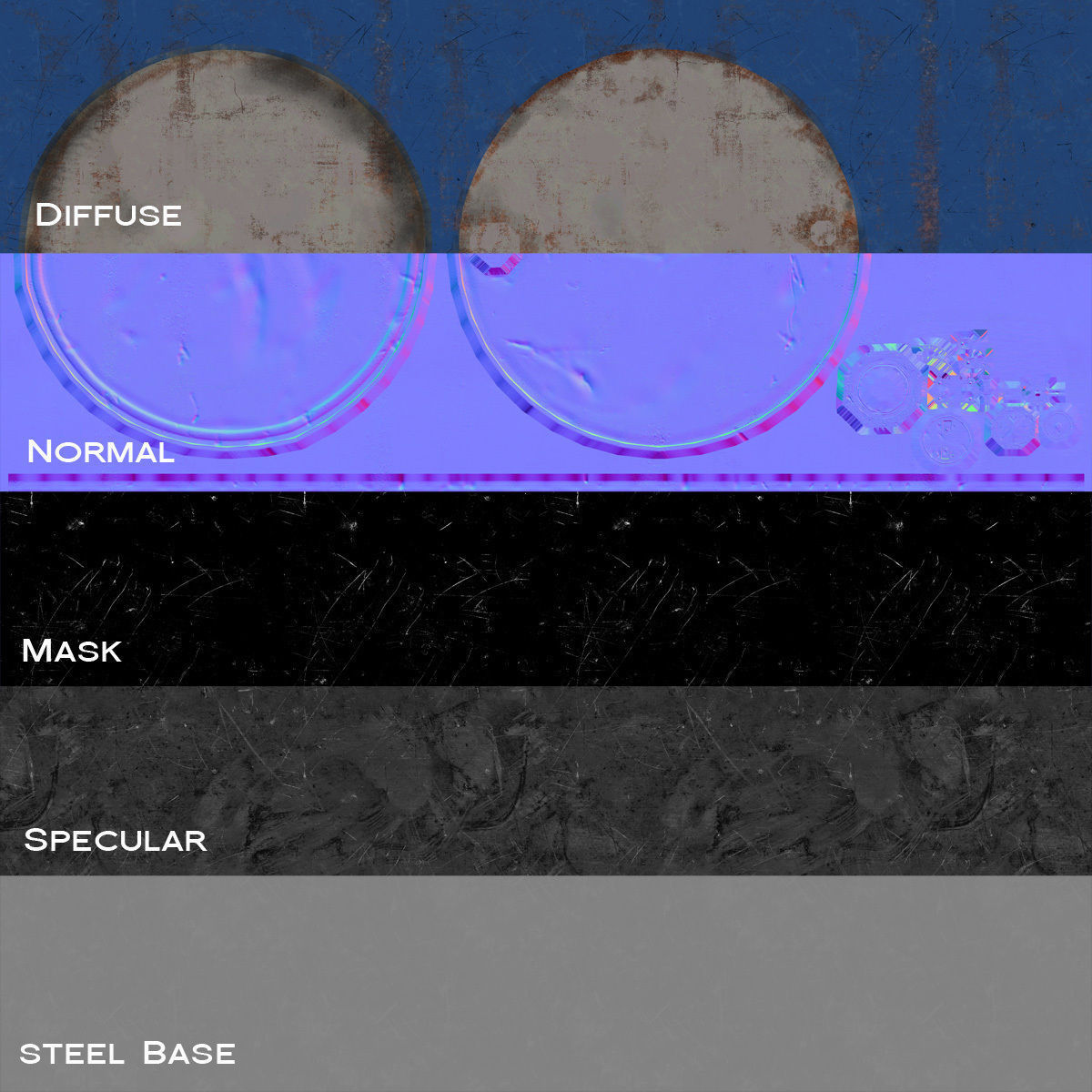 Low Poly 55 Gallon Drums Low-poly 3D model_16