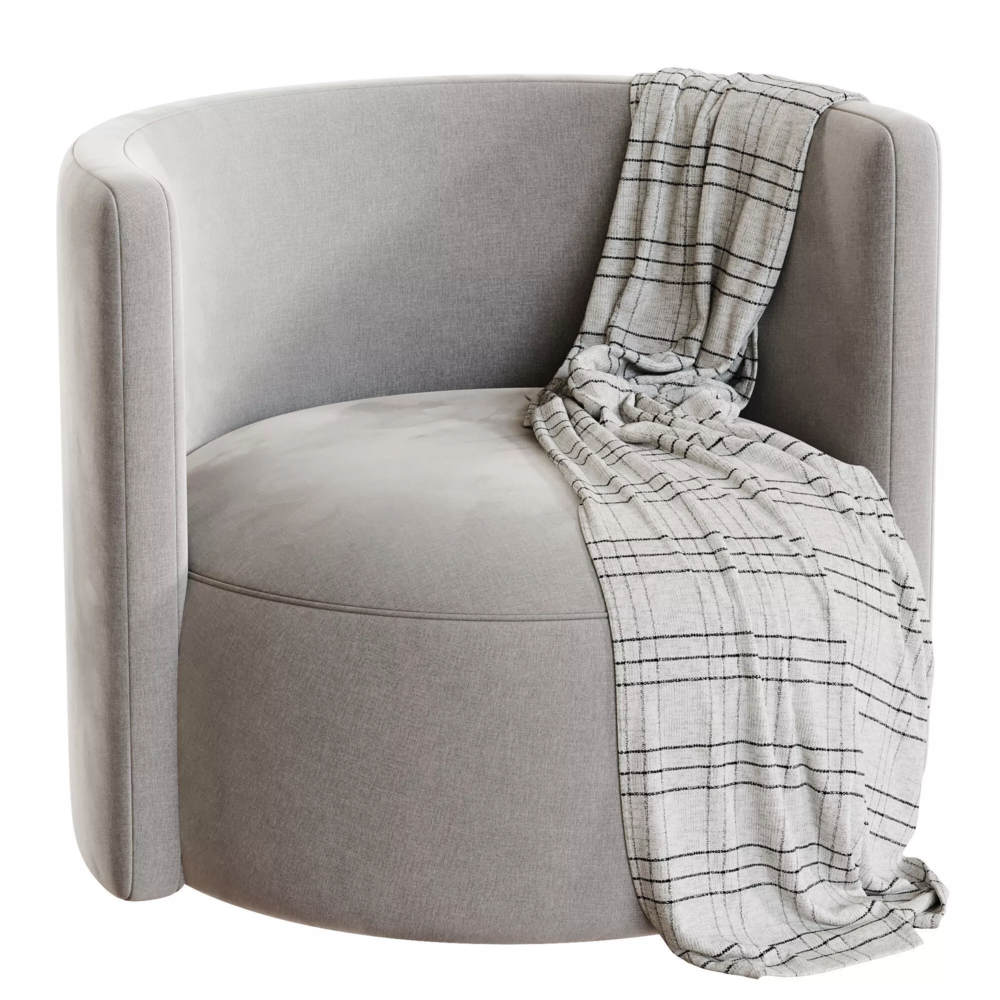 Brinkley Velvet Swivel Chair Low-poly 3D model