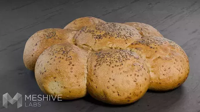 Artisan Daisy Bread - PBR Low-poly 3D model