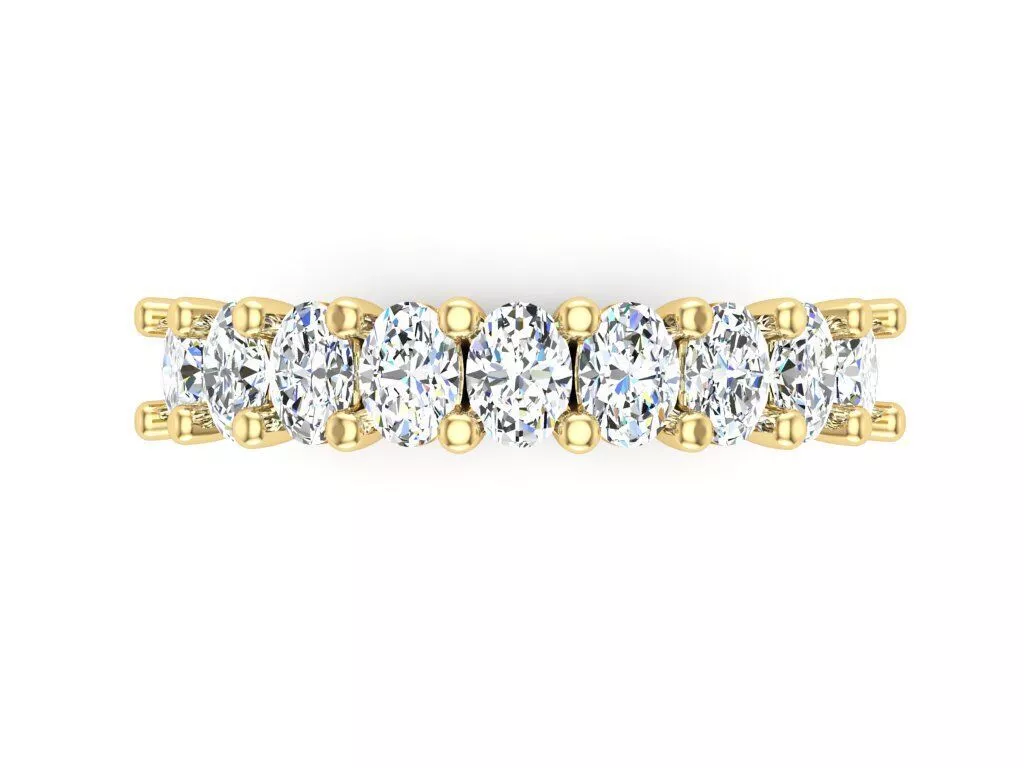 Oval Half Eternity Ring 3DM 3D print model