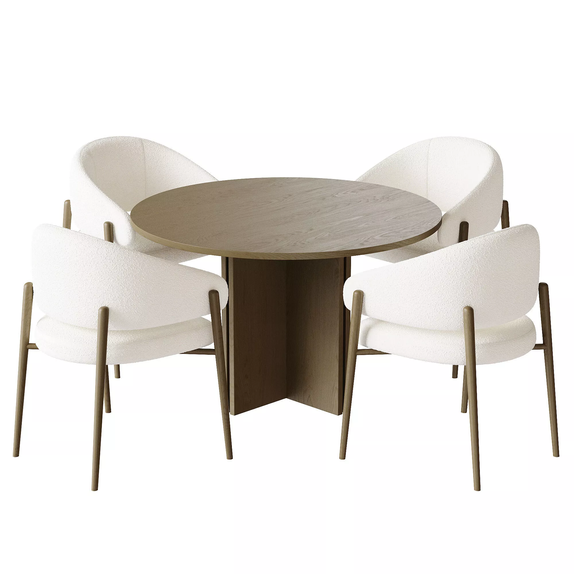 Dining set 3 Low-poly 3D model