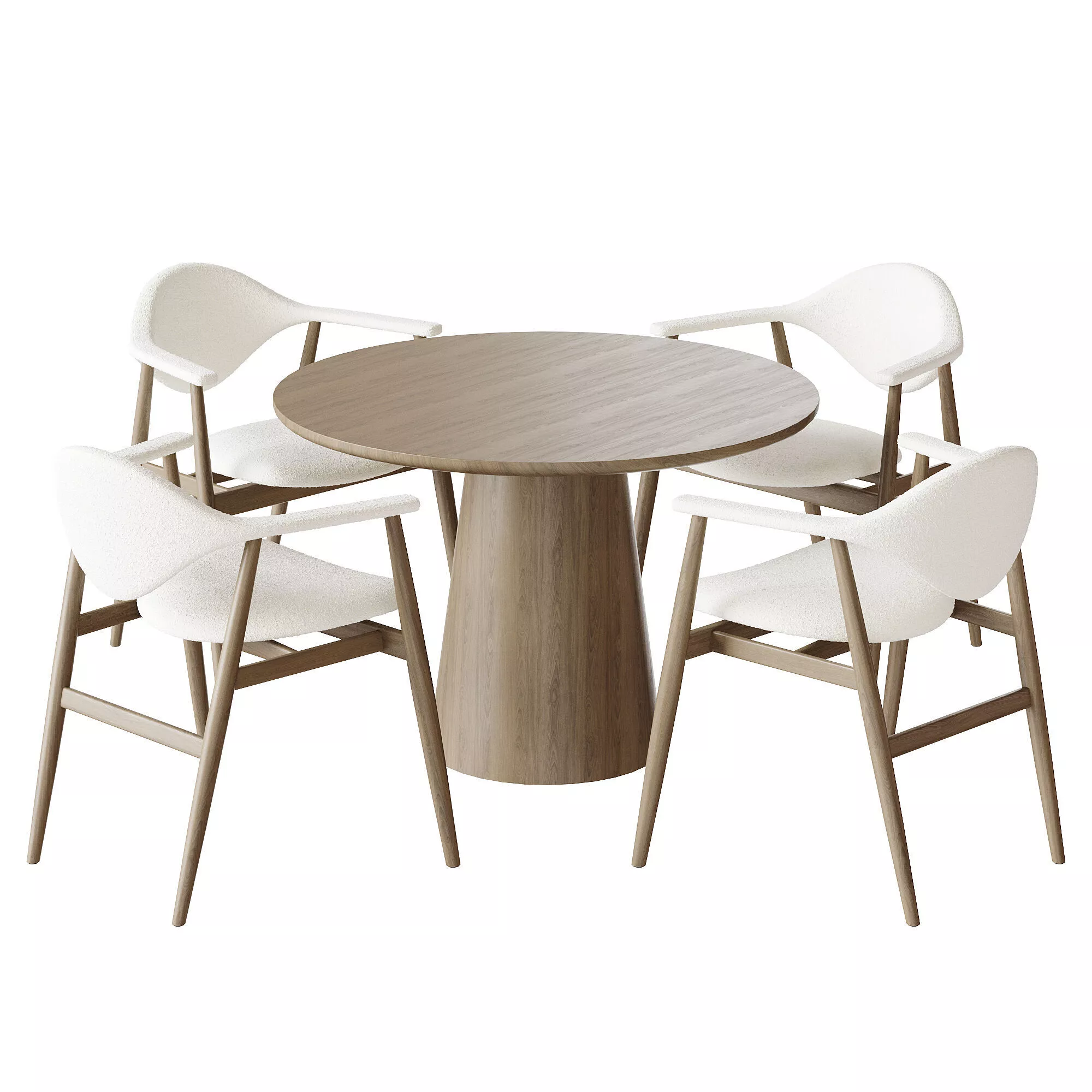 Dining set 5 Low-poly 3D model