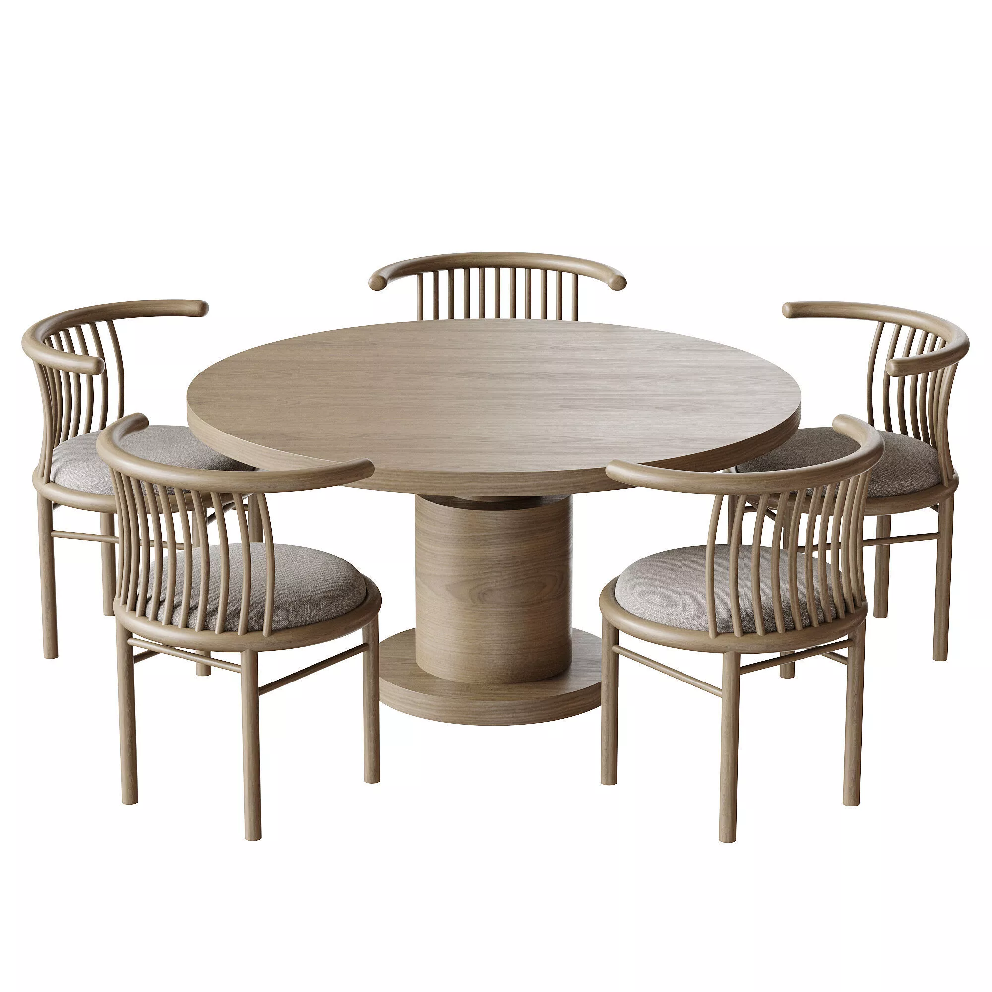 Dining set 7 Low-poly 3D model