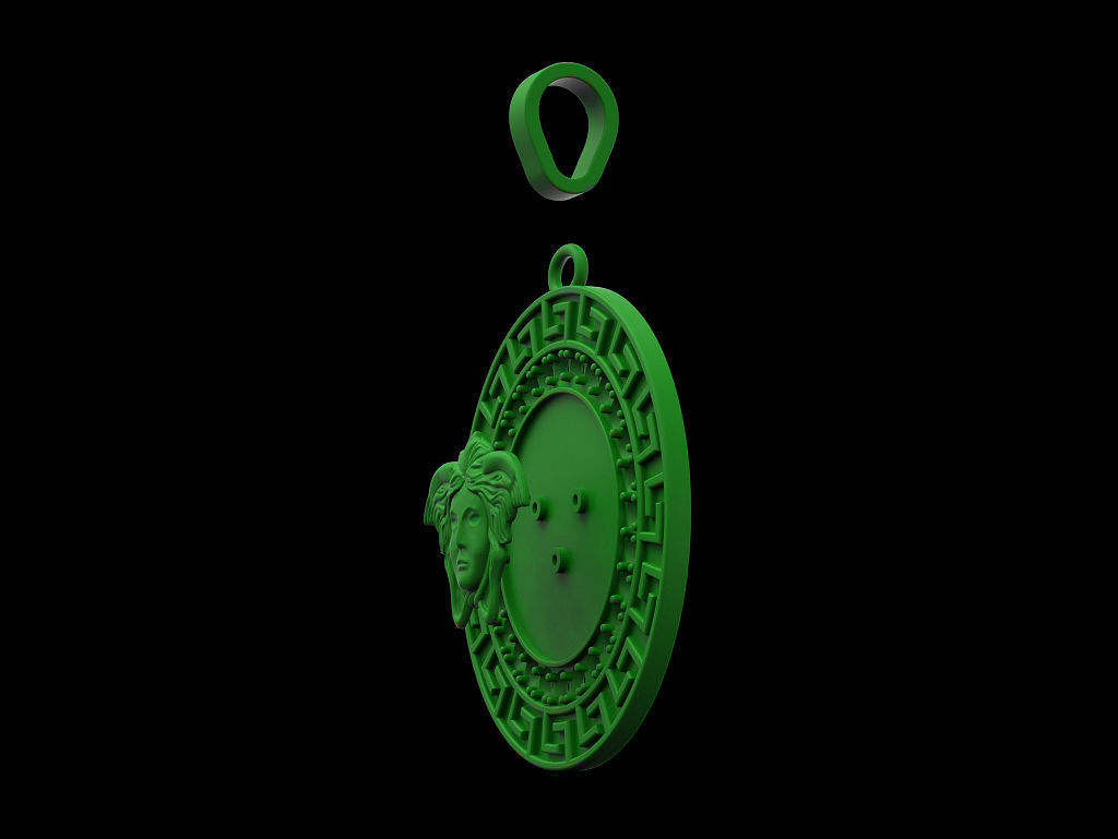 Pendant Meduza gorgona 3D print model_3