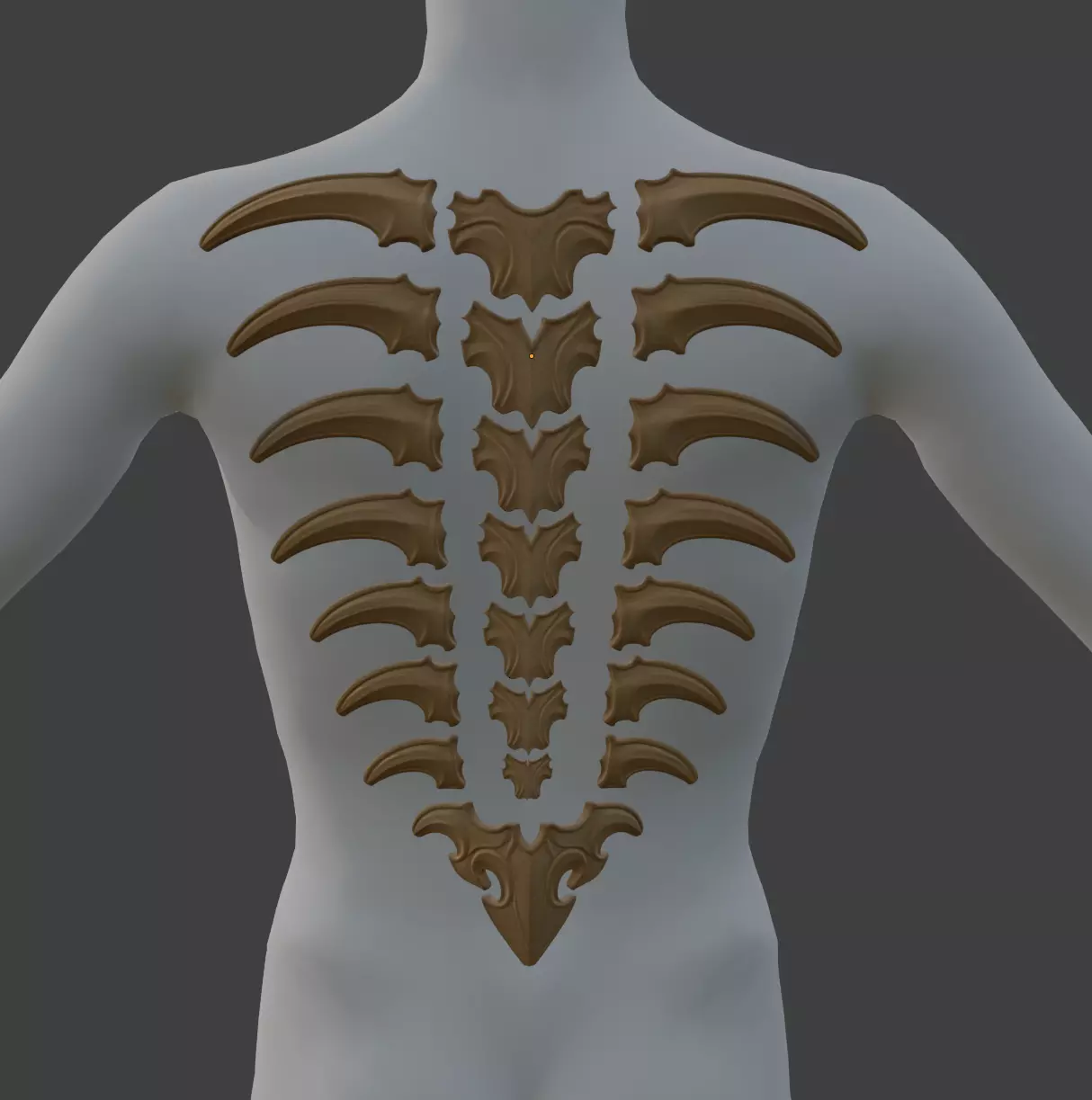 Wyvern Spine Bone Back Costume Details 3D print model