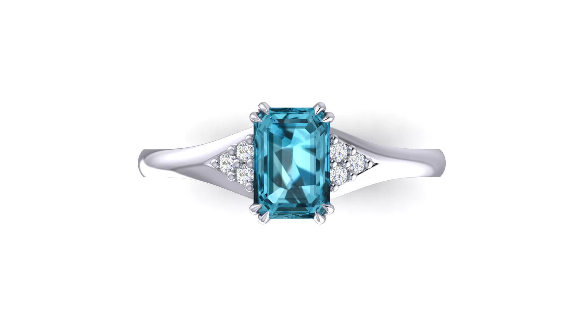 Topaz Diamond Ring 3DM 3D print model