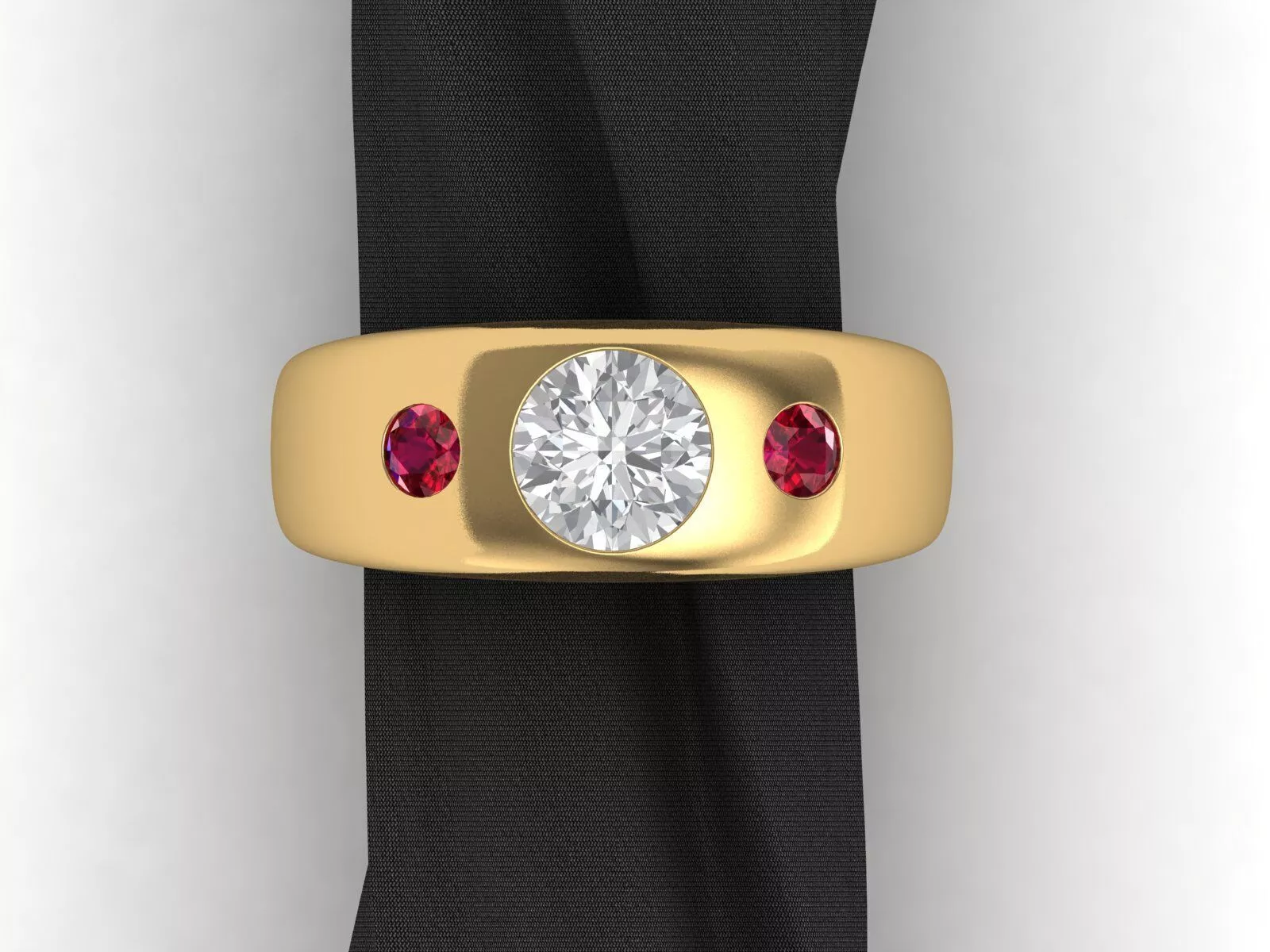Chunky Band Three Stone Ring 3DM 3D print model