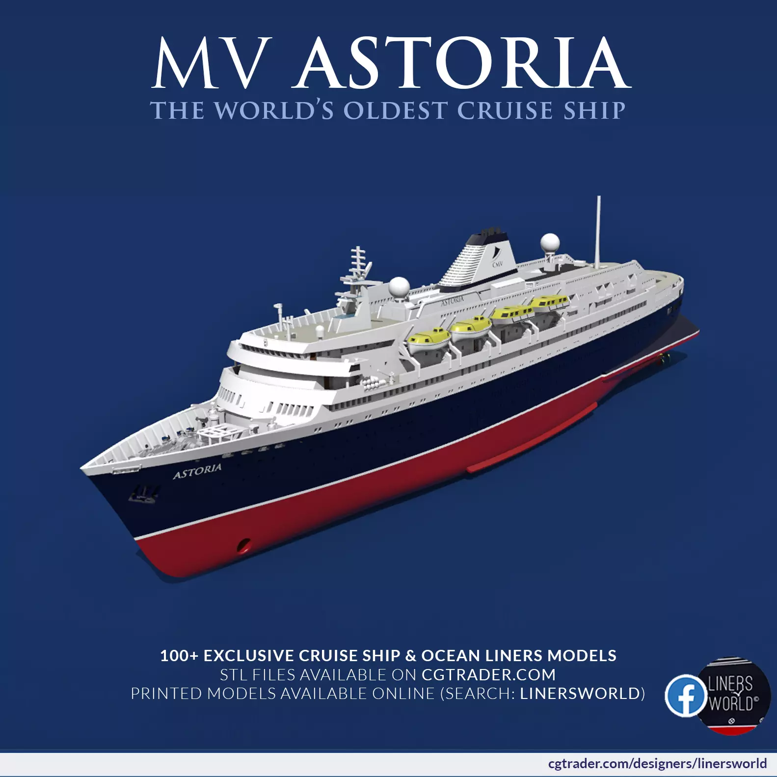 MV ASTORIA ex Stockholm worlds oldest cruise ship print ready 3D print model