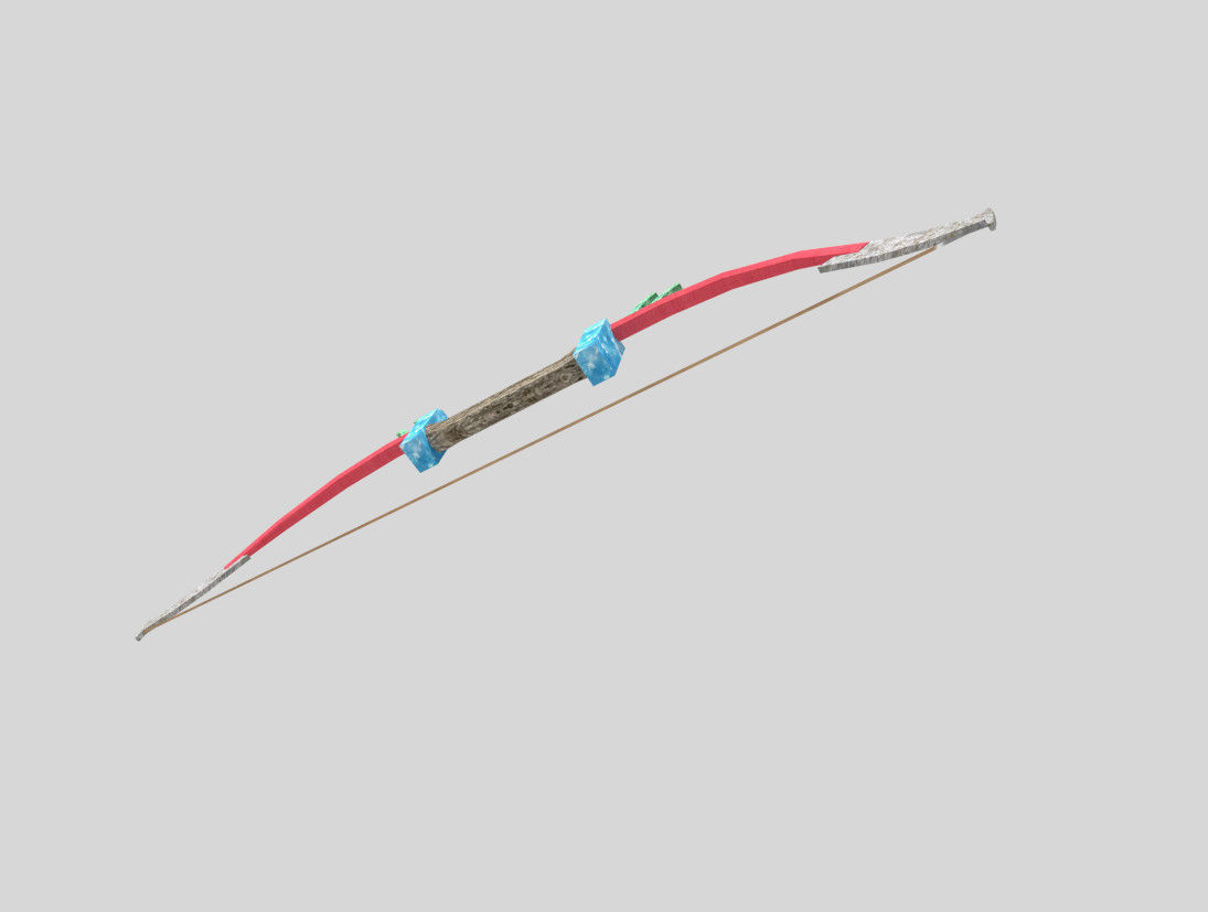 low poly fantasy bow 1 Low-poly 3D model_3