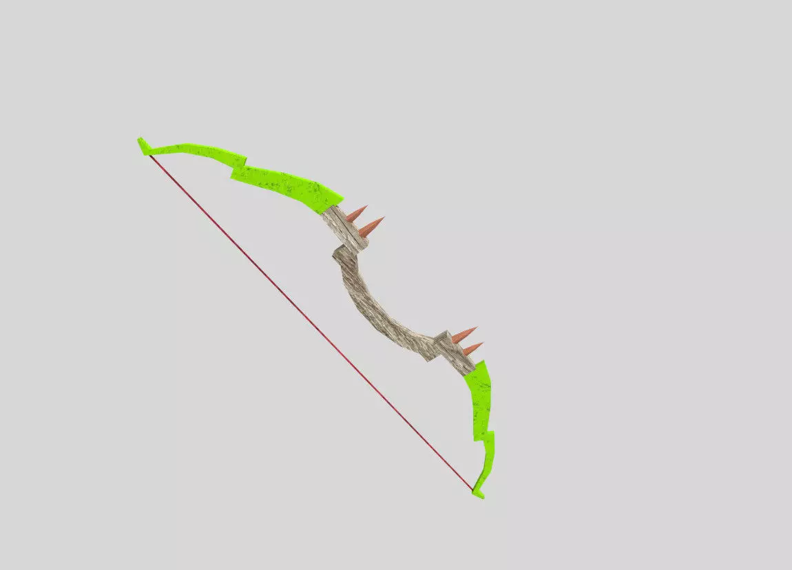 low poly fantasy bow 2 Low-poly 3D model_0