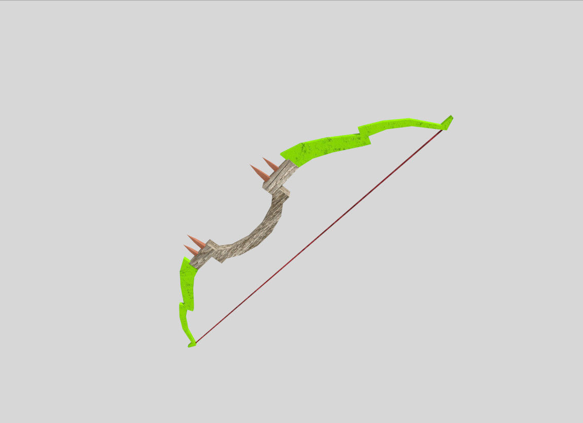 low poly fantasy bow 2 Low-poly 3D model_2