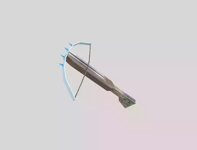 low poly fantasy crossbow Low-poly 3D model