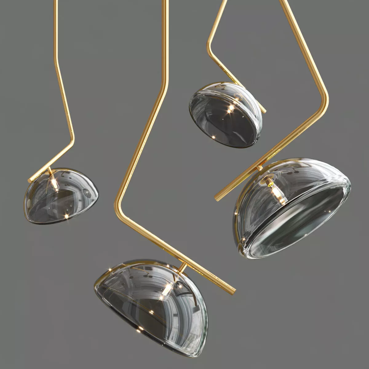 Sunset pendant lamp Low-poly 3D model