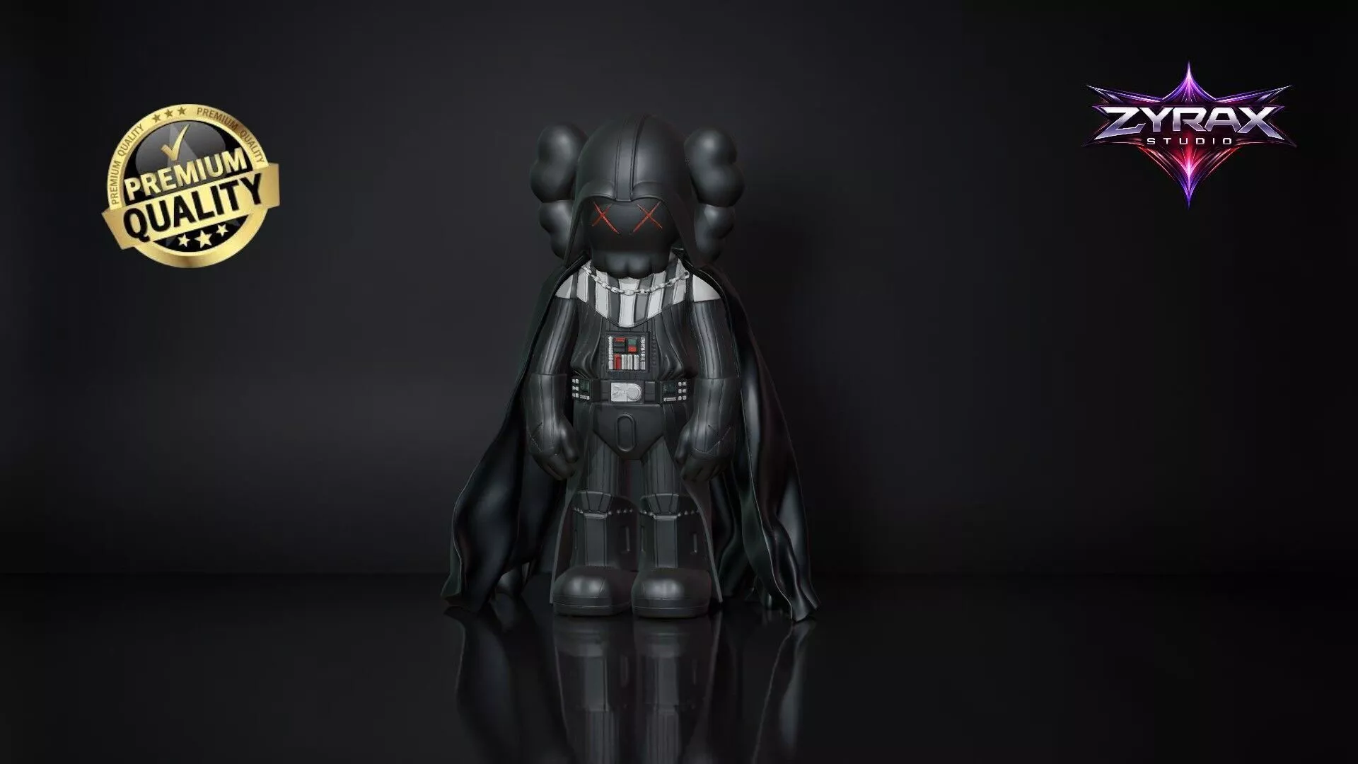 Darth Vader KAWS STL Designer Art Figure 3D model 3D printable