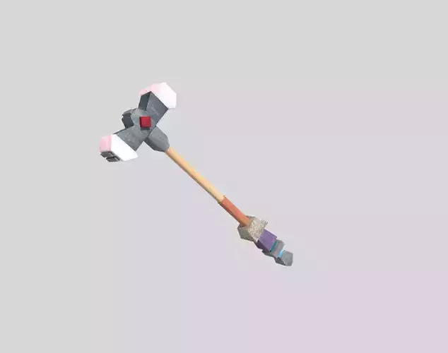 low poly fantasy hammer 2