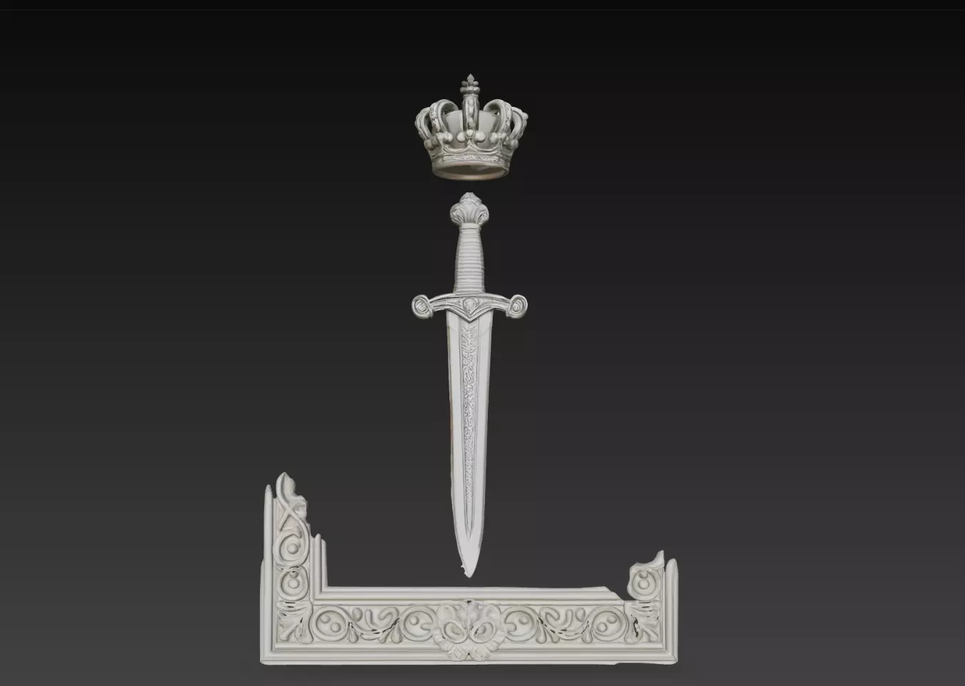 Floating Royal Sword Display STL Fantasy Weapon Decor 3D print model