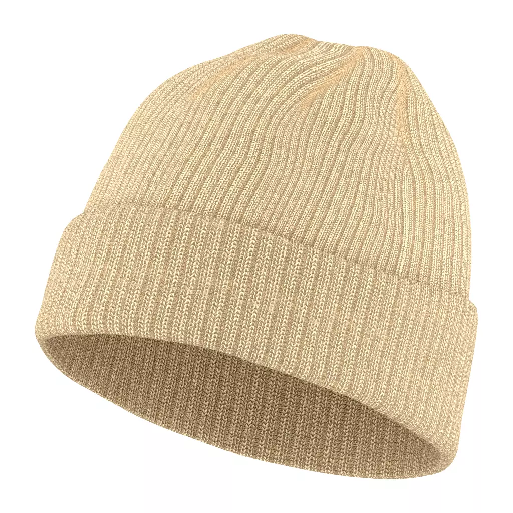 Beige Beanie Winter Hat Low-poly 3D model