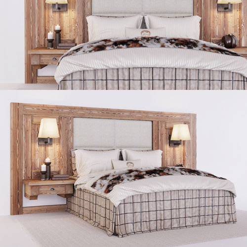 Chalet stile bed 3D model