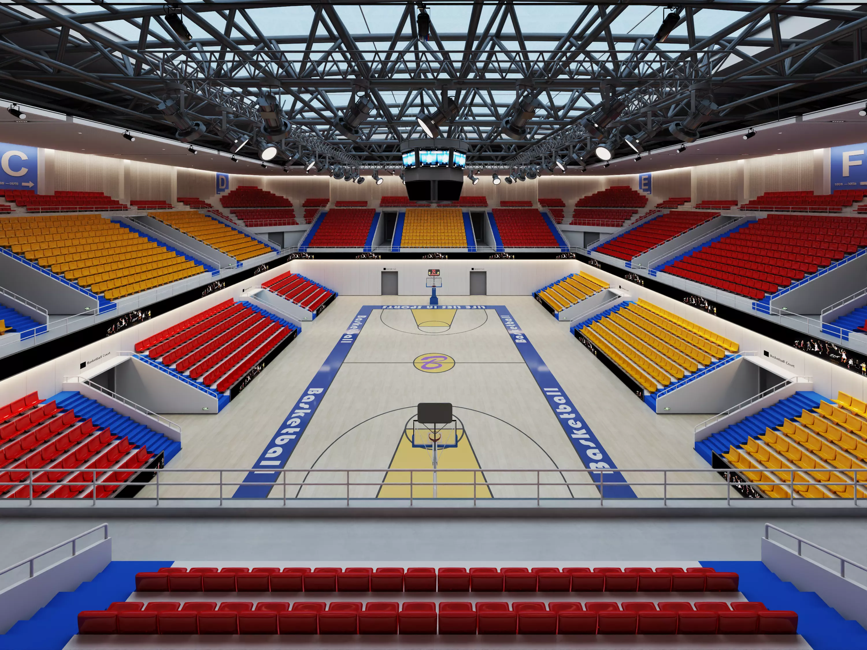 Professional Indoor Basketball Arena Stadium 3D model