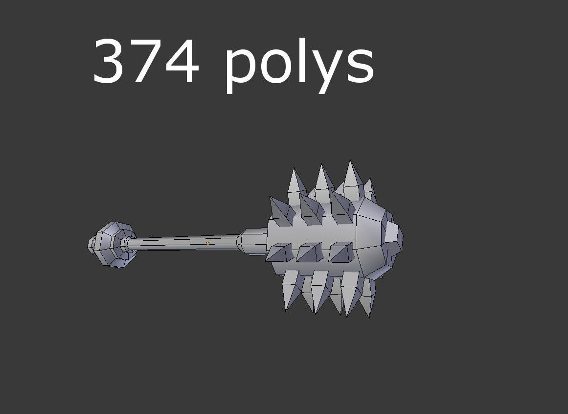 low poly fantasy mace 2 Low-poly 3D model_4