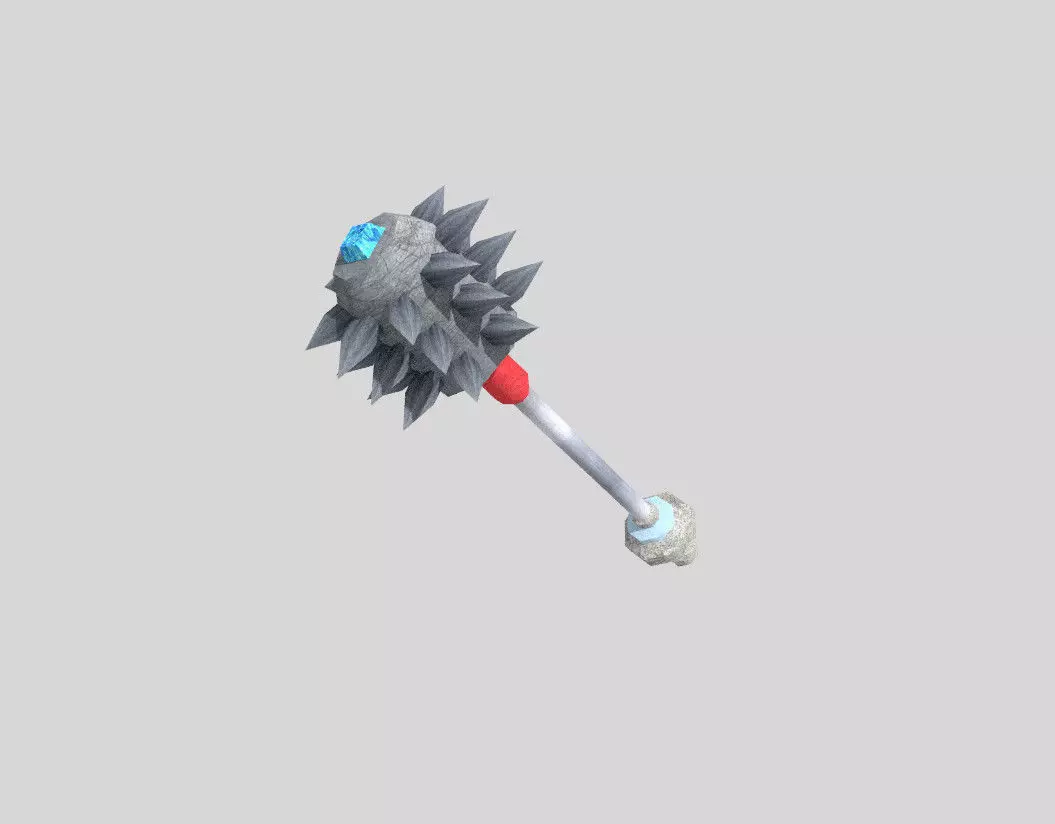 low poly fantasy mace 2 Low-poly 3D model_0