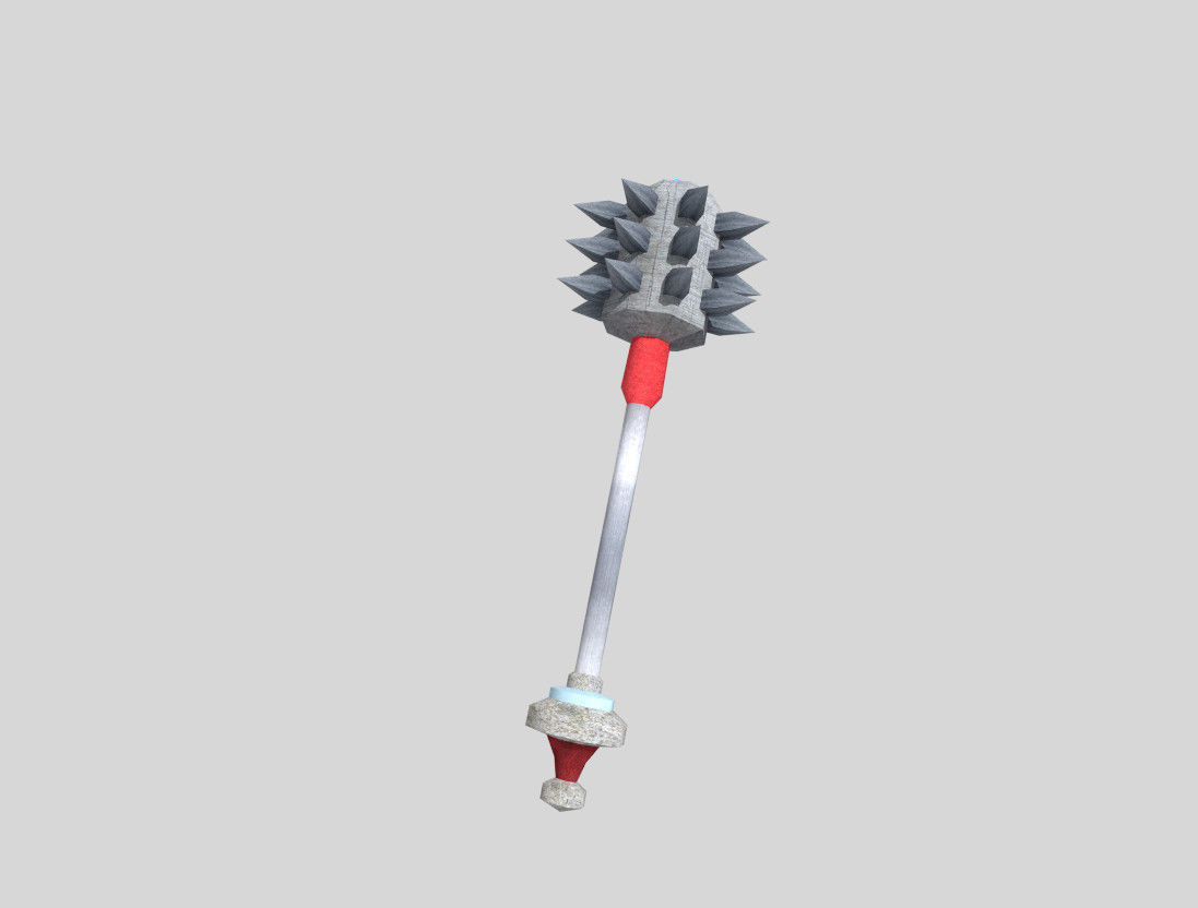 low poly fantasy mace 2 Low-poly 3D model_2