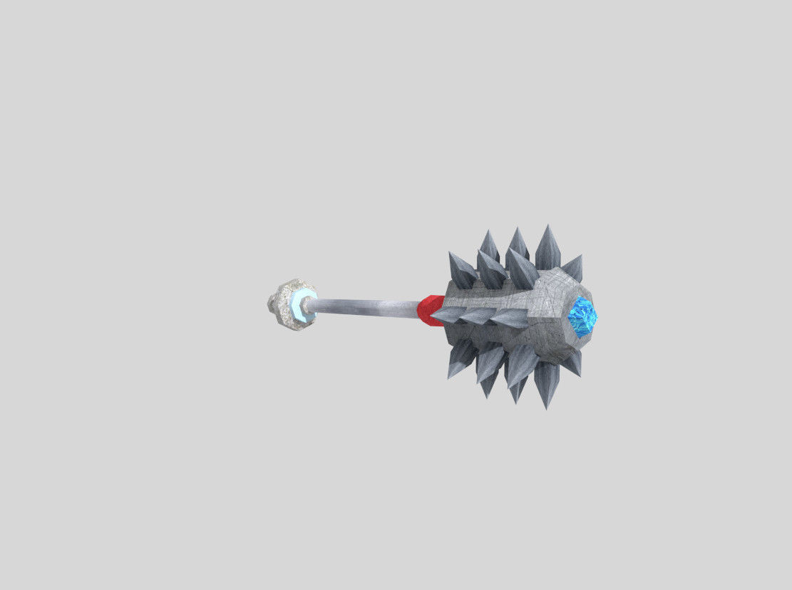 low poly fantasy mace 2 Low-poly 3D model_3