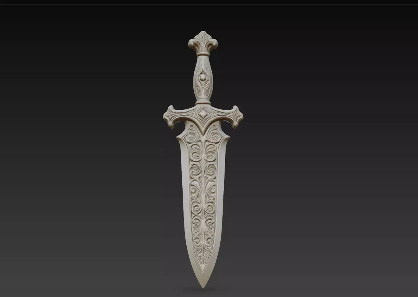 Ornamental Fantasy Dagger STL 3D Print Model 3D print model