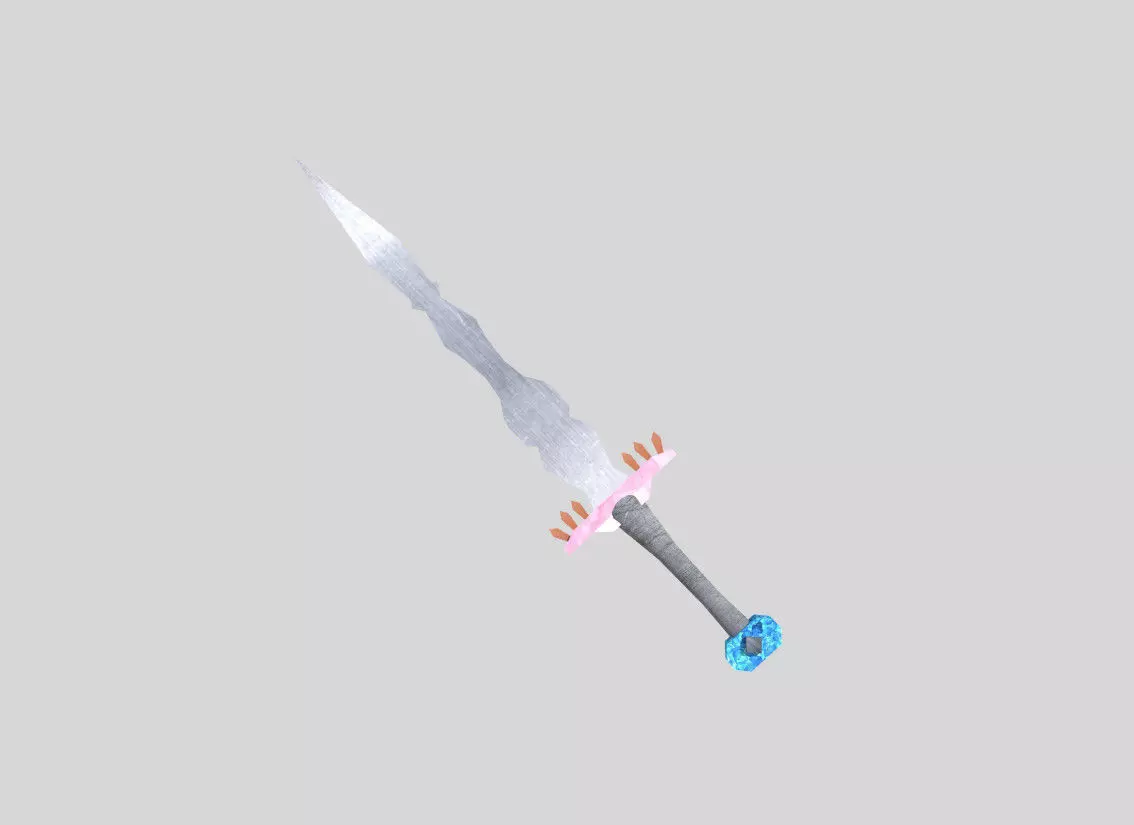 low poly fantasy sword 3 Low-poly 3D model_0