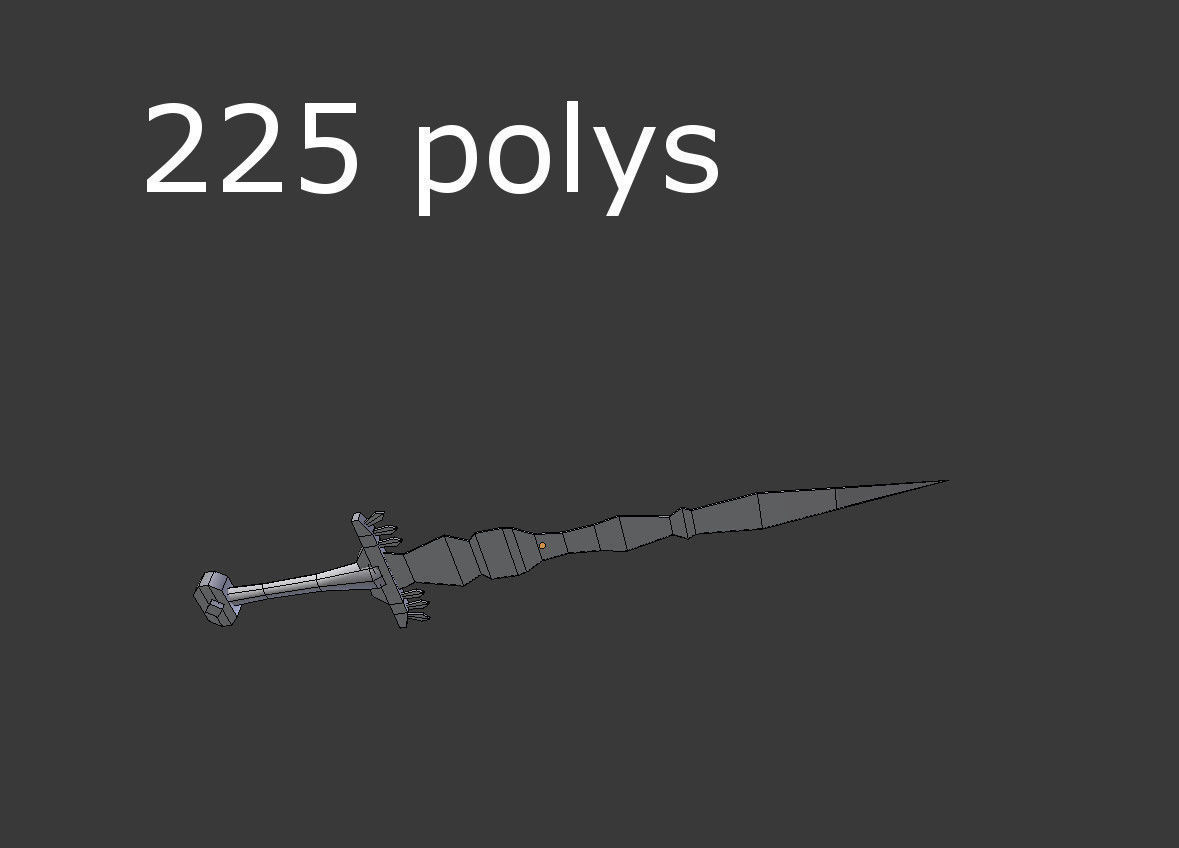 low poly fantasy sword 3 Low-poly 3D model_4