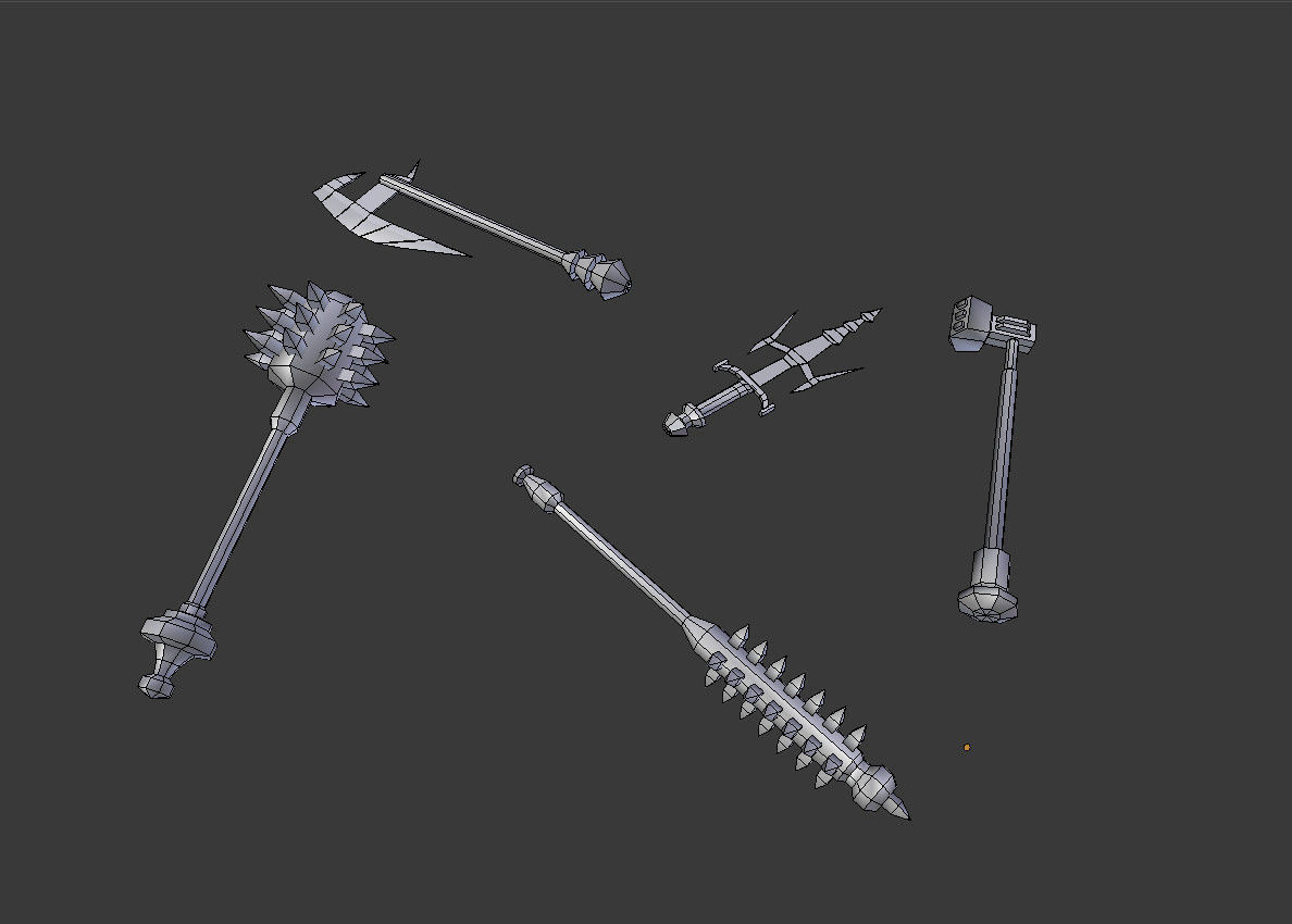 5 low poly fantasy weapons pack 2 Low-poly 3D model_5