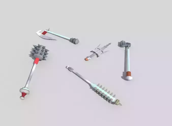 5 low poly fantasy weapons pack 2