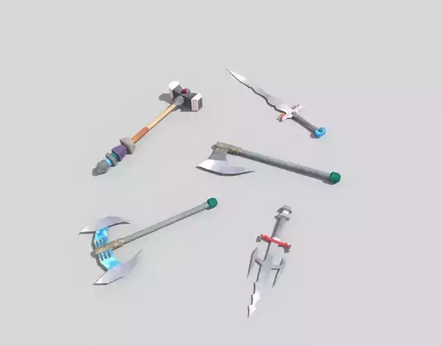 5 low poly fantasy weapons pack 4