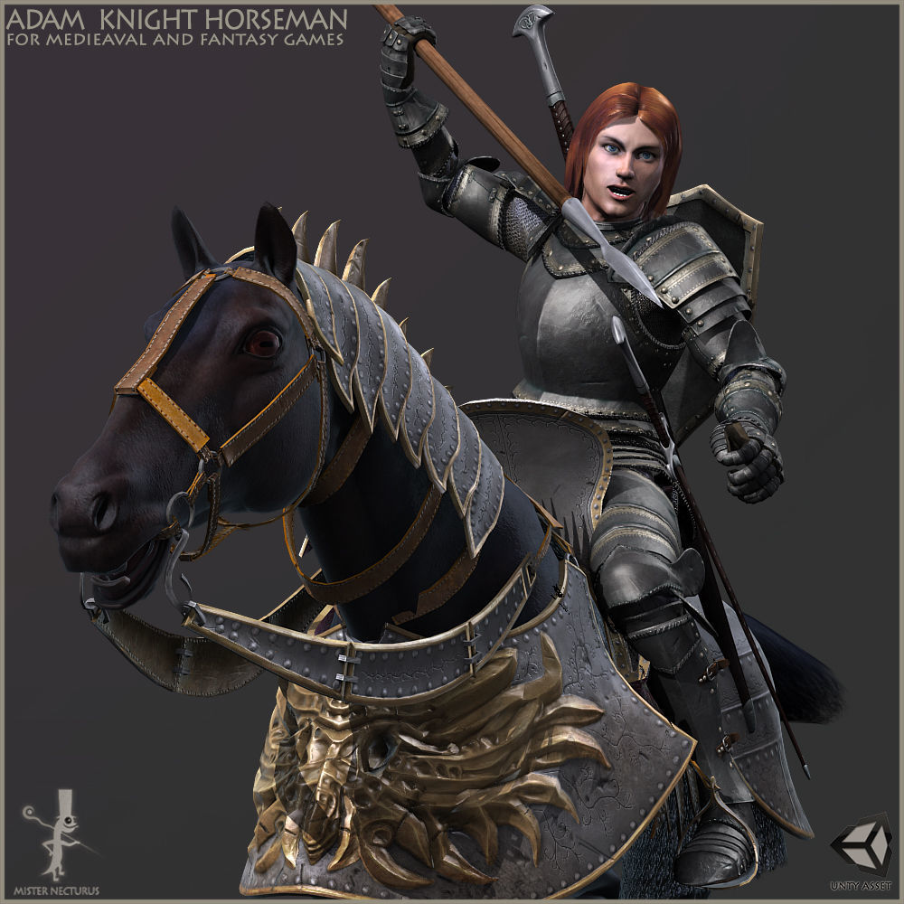 Adam Knight Horseman  Low-poly 3D model_4