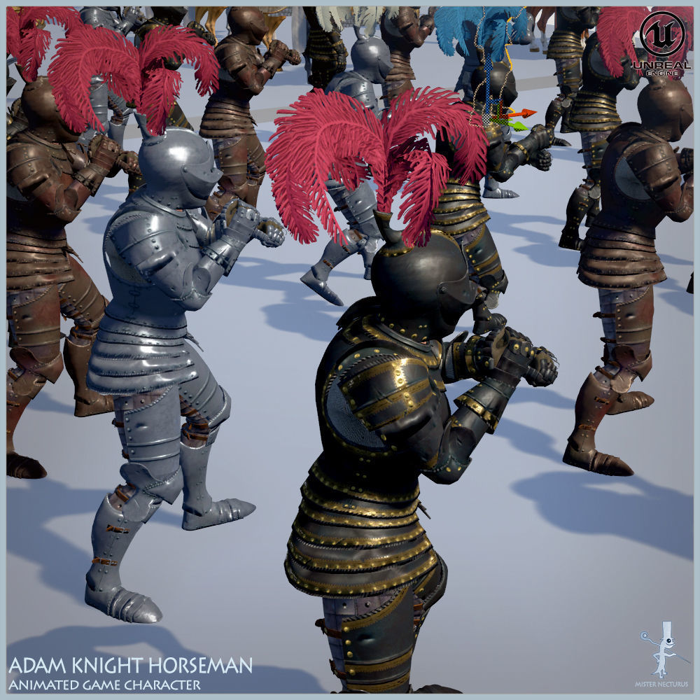 Adam Knight Horseman  Low-poly 3D model_33