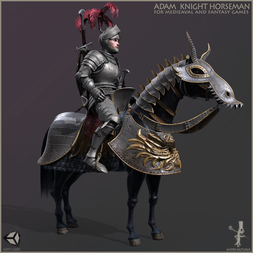 Adam Knight Horseman  Low-poly 3D model_3